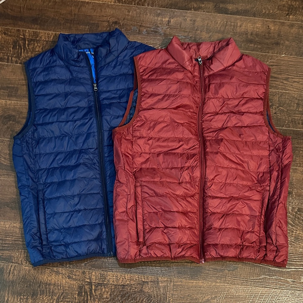 Saddlebred Blue and Red Puffer Vests Size large